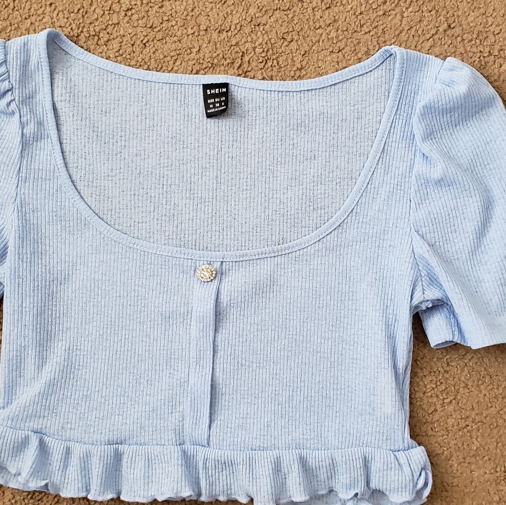 Shein romantic blue crop top